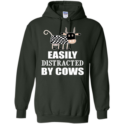 Cow T-shirt Easily Distracted By Cows T-shirt Forest Green