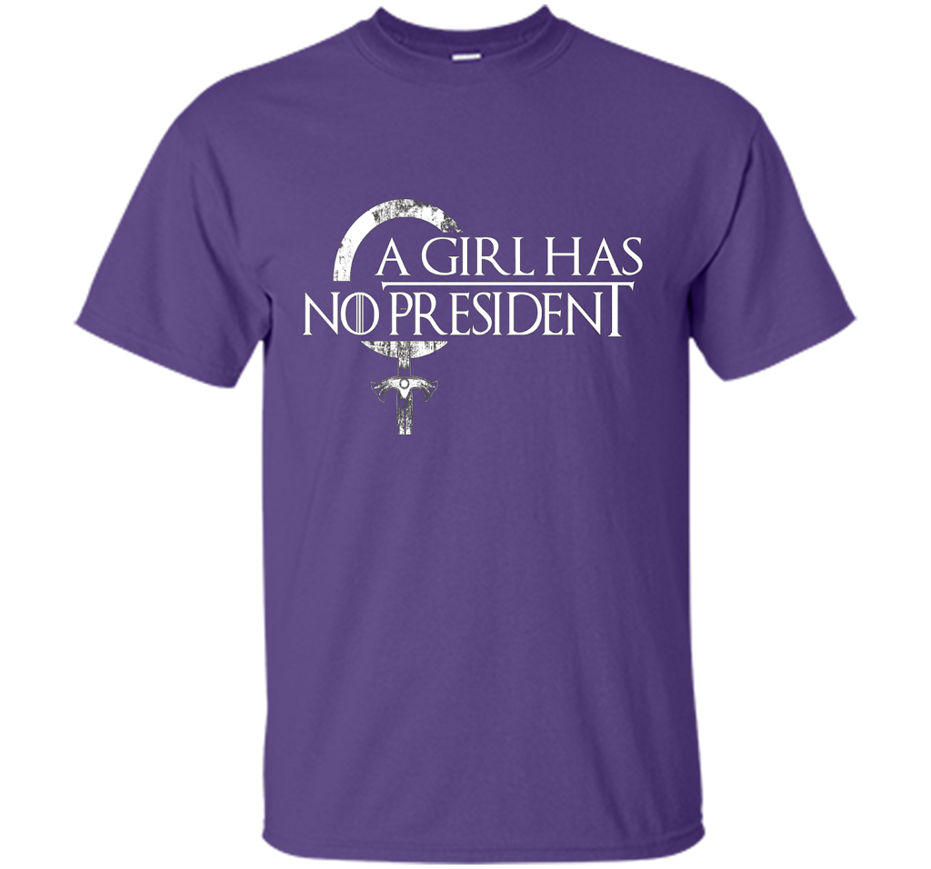 Political T-shirt A Girl Has No President T-shirt Purple