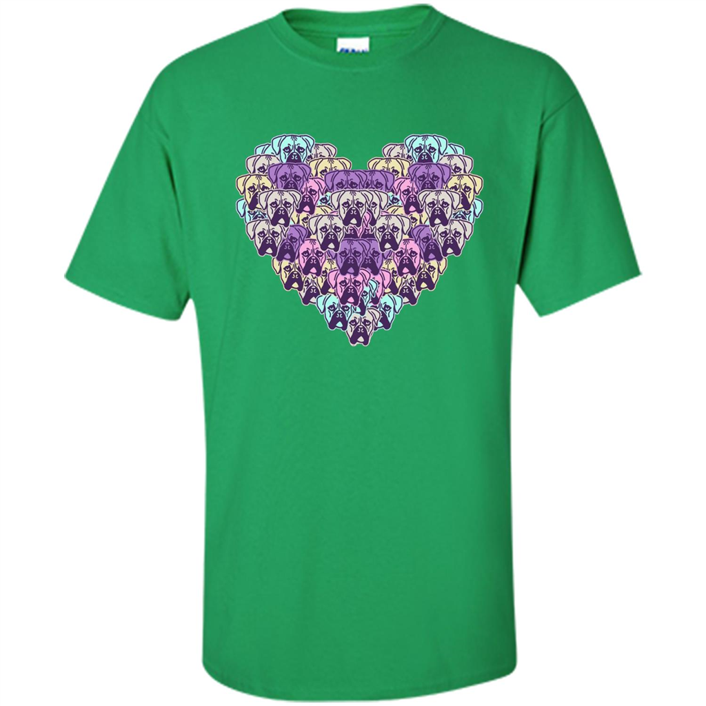 Boxer Dog Heart Mosaic Dog Lover T-shirt Irish Green