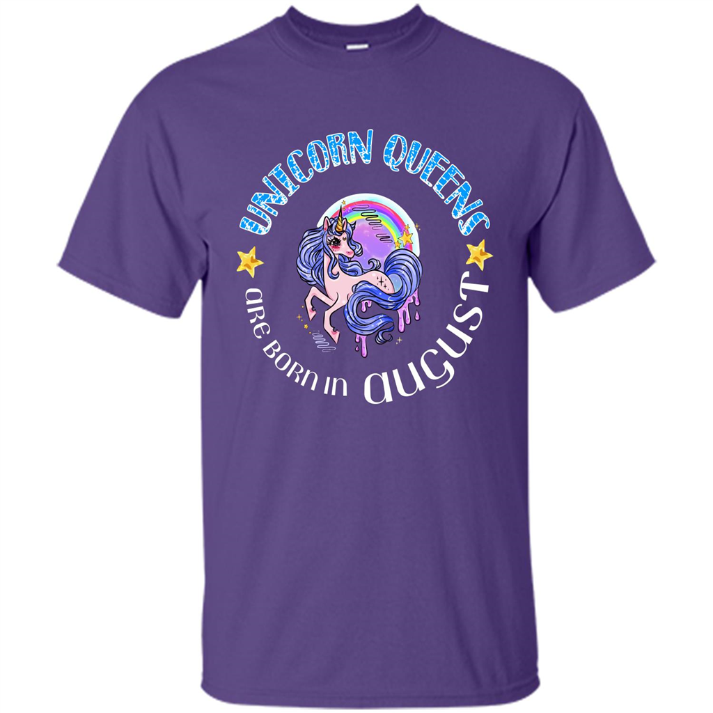 Augus Unicorn T-shirt Unicorn Queens Are Born In August Purple