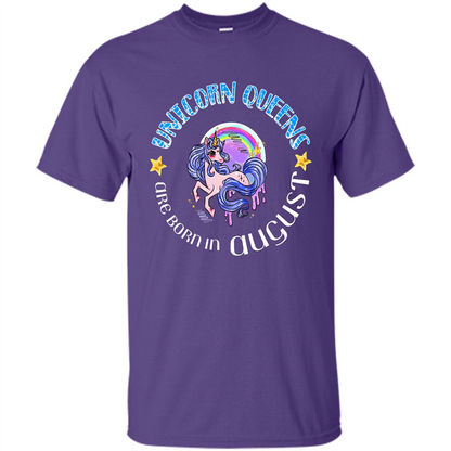 Augus Unicorn T-shirt Unicorn Queens Are Born In August Purple