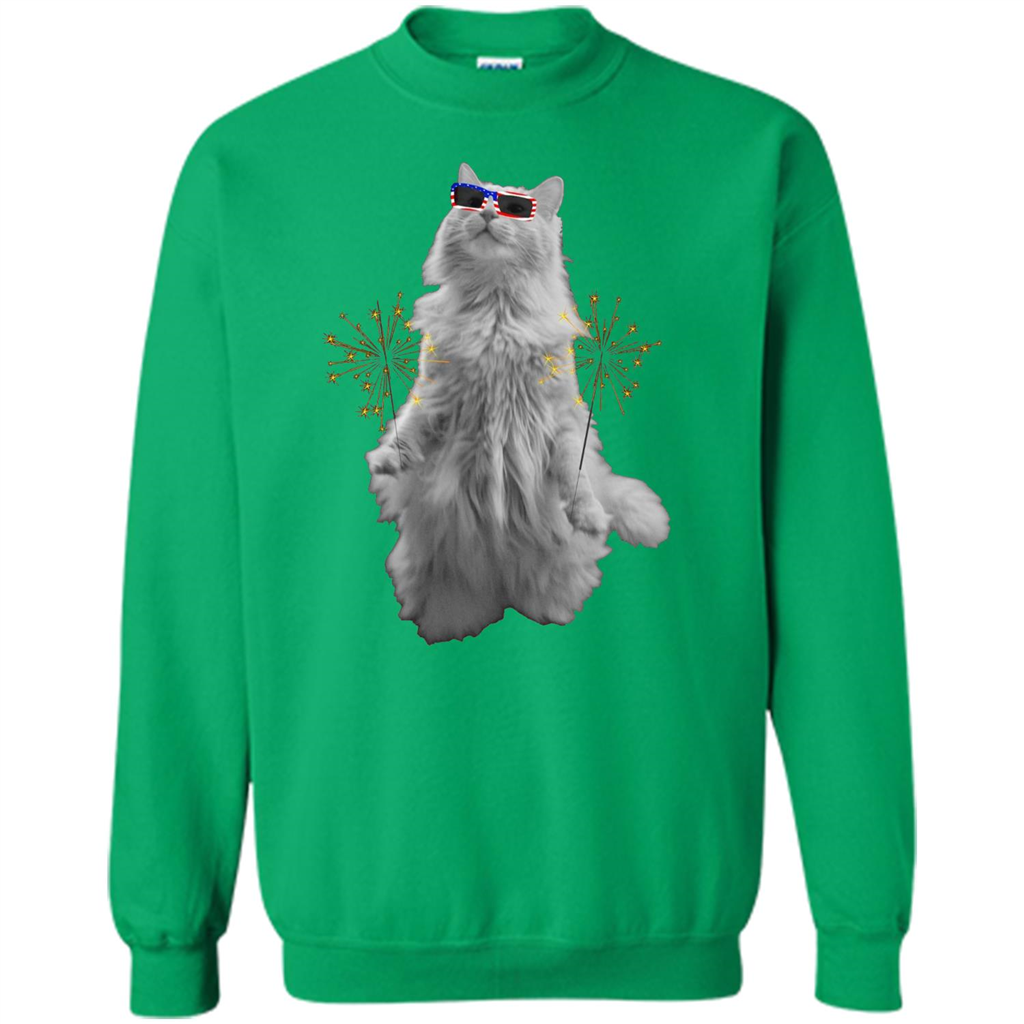 Funny Patriot Cat T-shirt Meowica Irish Green