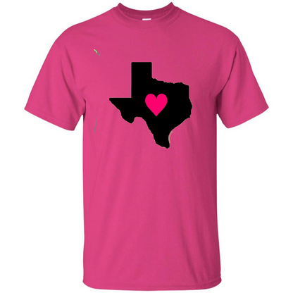Texas - My Heart Is In Texas T-shirt Heliconia