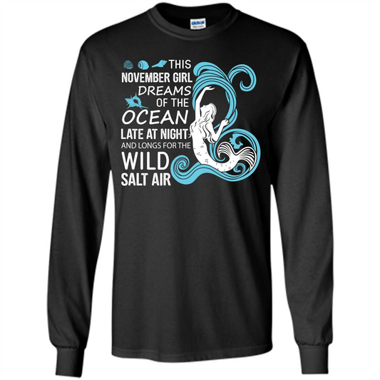 This November Girl Dreams Of The Ocean Late At Night T-shirt Black