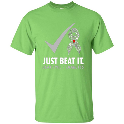 Just Beat It T-shirt Beat Type 1 Diabetes Lime