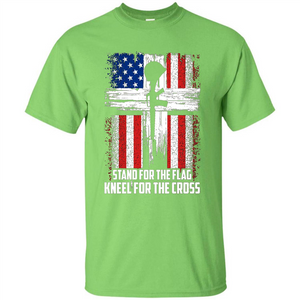 Military T-shirt Stand For The Flag Kneel For The Cross T-Shirt