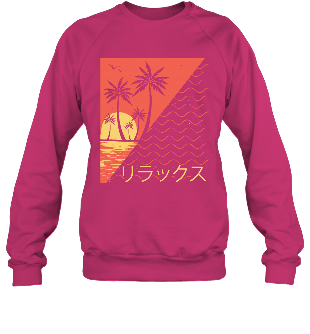 Japan Poster Like Sunset Wave Cool Vibe Shirt Sweatshirt Sweatshirt Heliconia