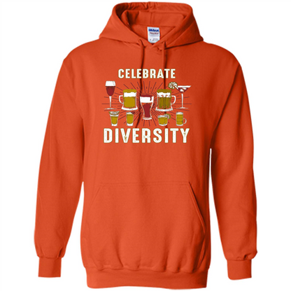 Alcohol Diversity T-Shirt Celebrate With Beer And Booze Orange