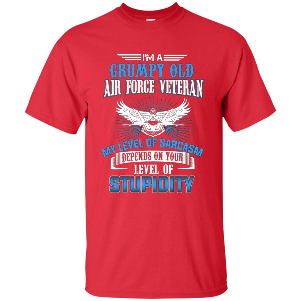 I'm A Grumpy Old Air Force Veteran T-shirt Red