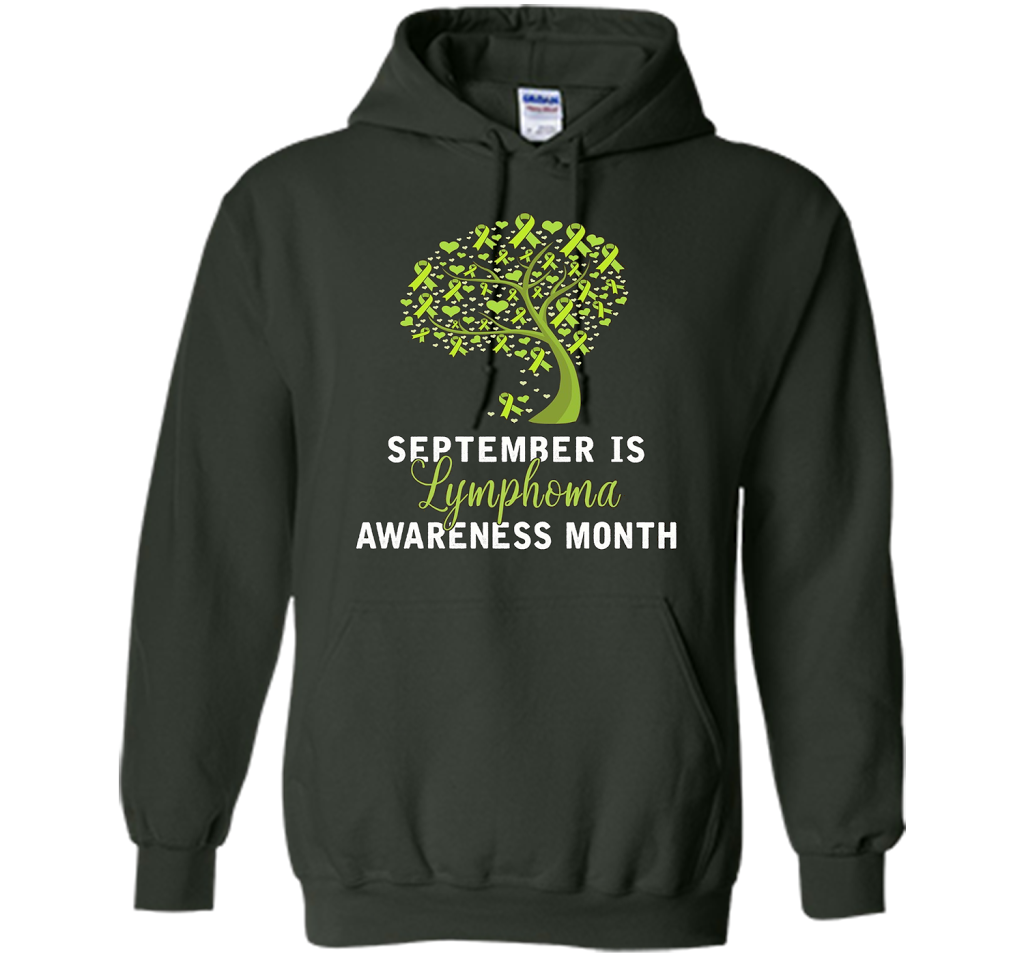 Lymphoma Cancer Awareness T-shirt September Is Lymphoma Awareness Month Forest Green