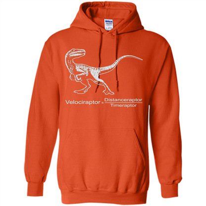 Velociraptor Distanceraptor Timeraptor T-shirt Orange