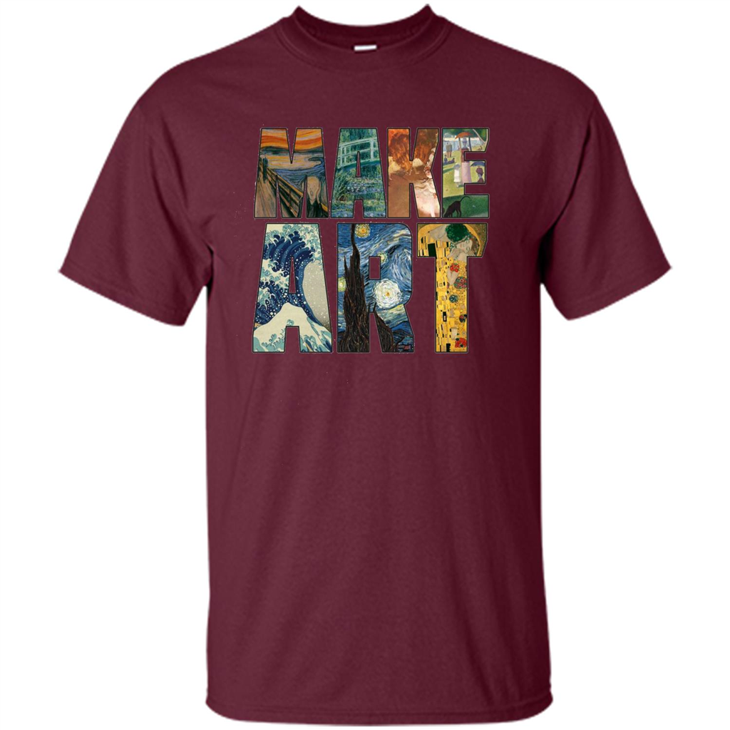 Make Art T-shirt Cool Painting T-shirt Maroon