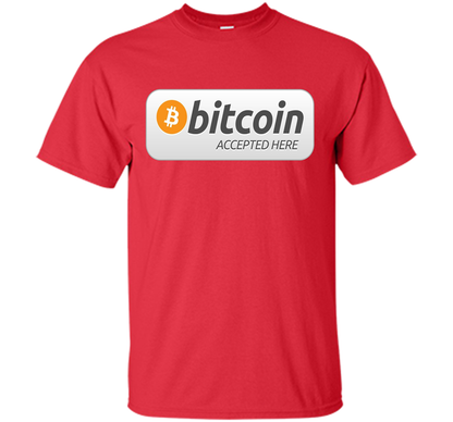 Bitcoin Accepted Here BTC Cryptocurrency T-shirt Red
