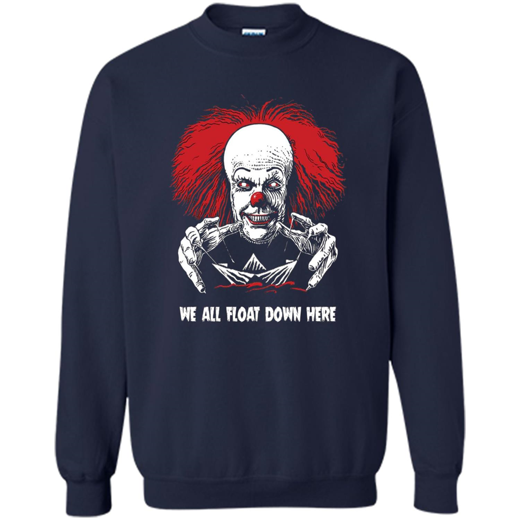 Red Balloon We All Float Down Here T-shirt Horror Halloween T-shirt Navy