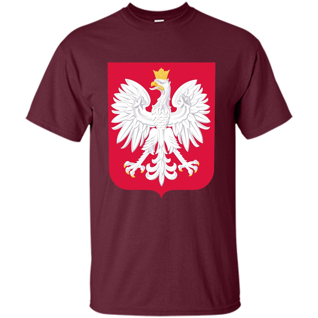 Polish Eagle T-shirt Polska Poland T-shirt Maroon