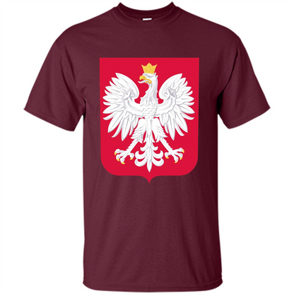 Polish Eagle T-shirt Polska Poland T-shirt Maroon