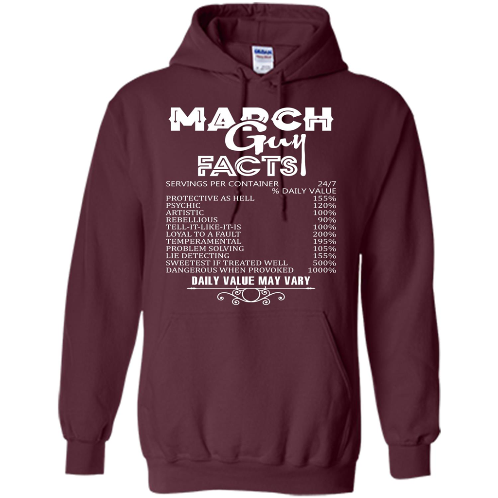 March Guy Facts T-shirt Maroon