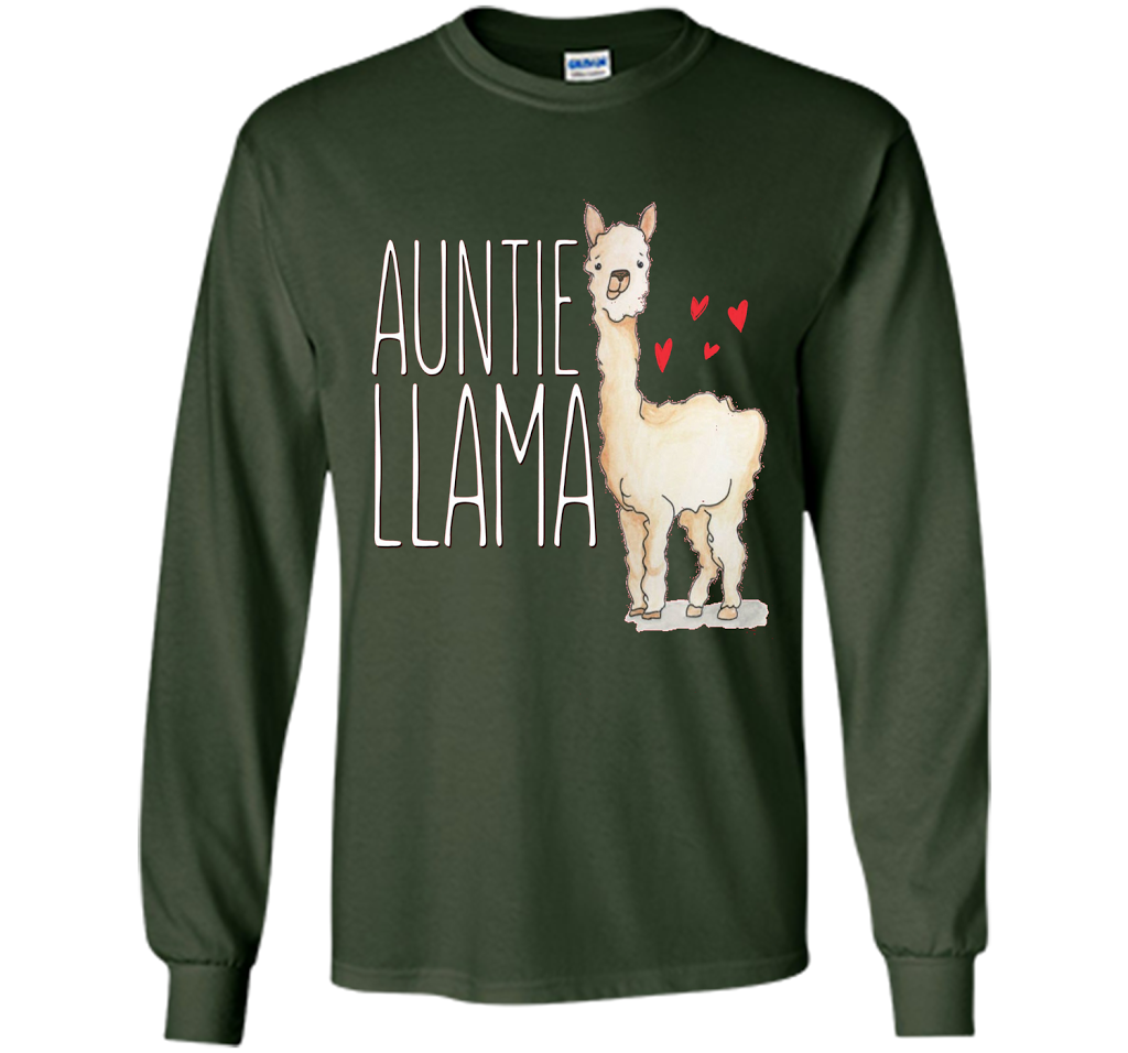 Auntie Llama Shirt Funny Matching Family Tribe Aunt T-shirt