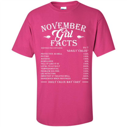 November Girl Facts T-shirt Heliconia