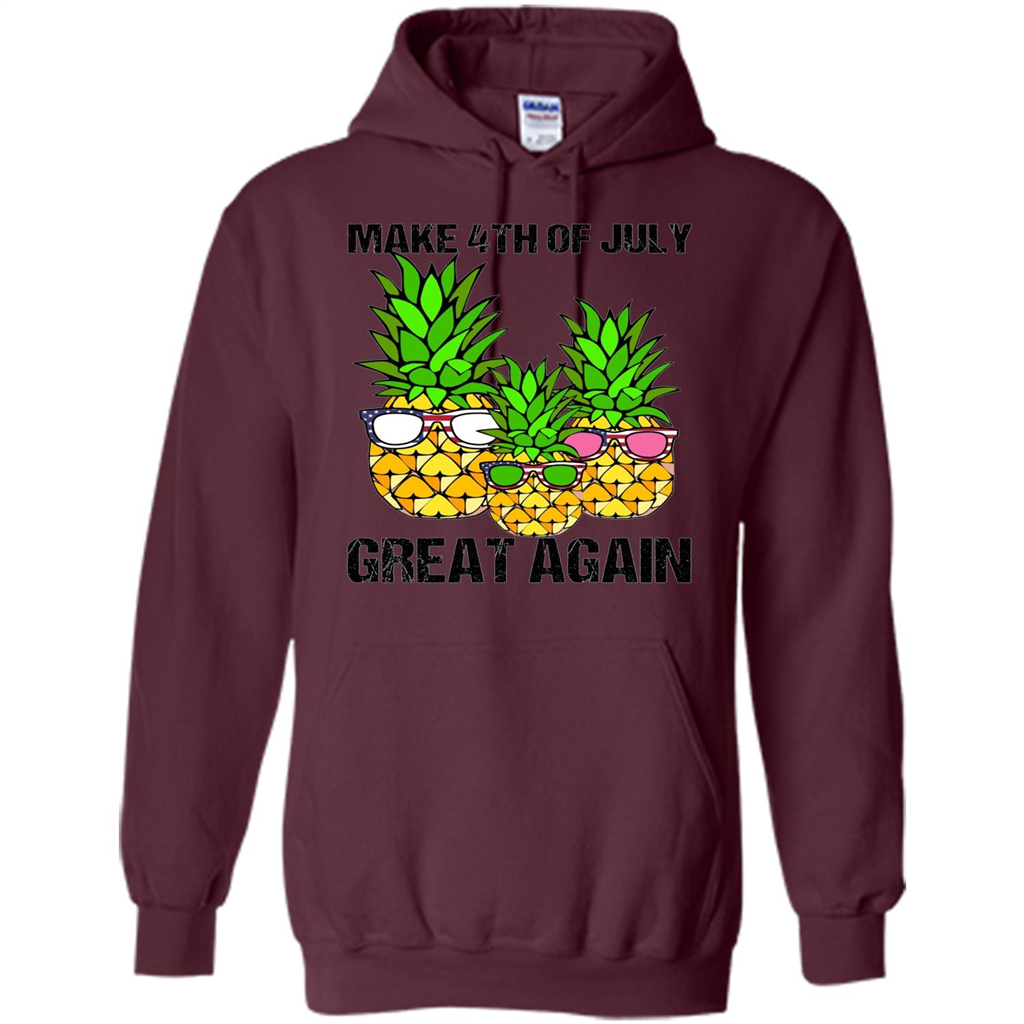 Funny Pineapple Flag T-shirt Make 4th Of July Great Again Maroon