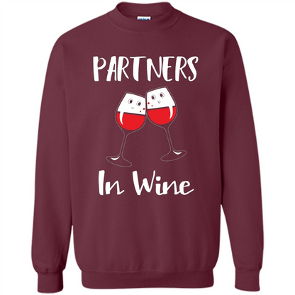 Wine Party T-shirt Partners In Wine T-shirt Maroon