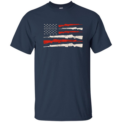 USA Flag Of Guns 2nd Amendment T-shirt Navy