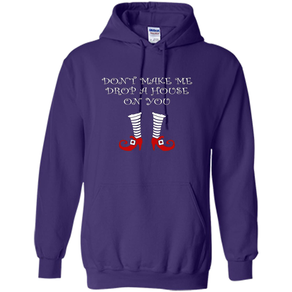 Funny Halloween T-shirt Don't Make Me Drop A House On You Purple