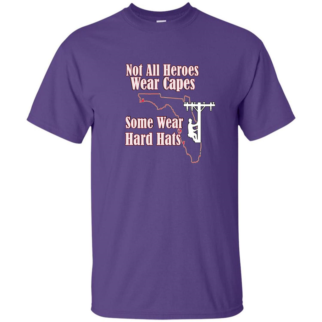 Power Linemen Are Heroes Saved Florida T Shirt Heros Wear Hard Hats Purple