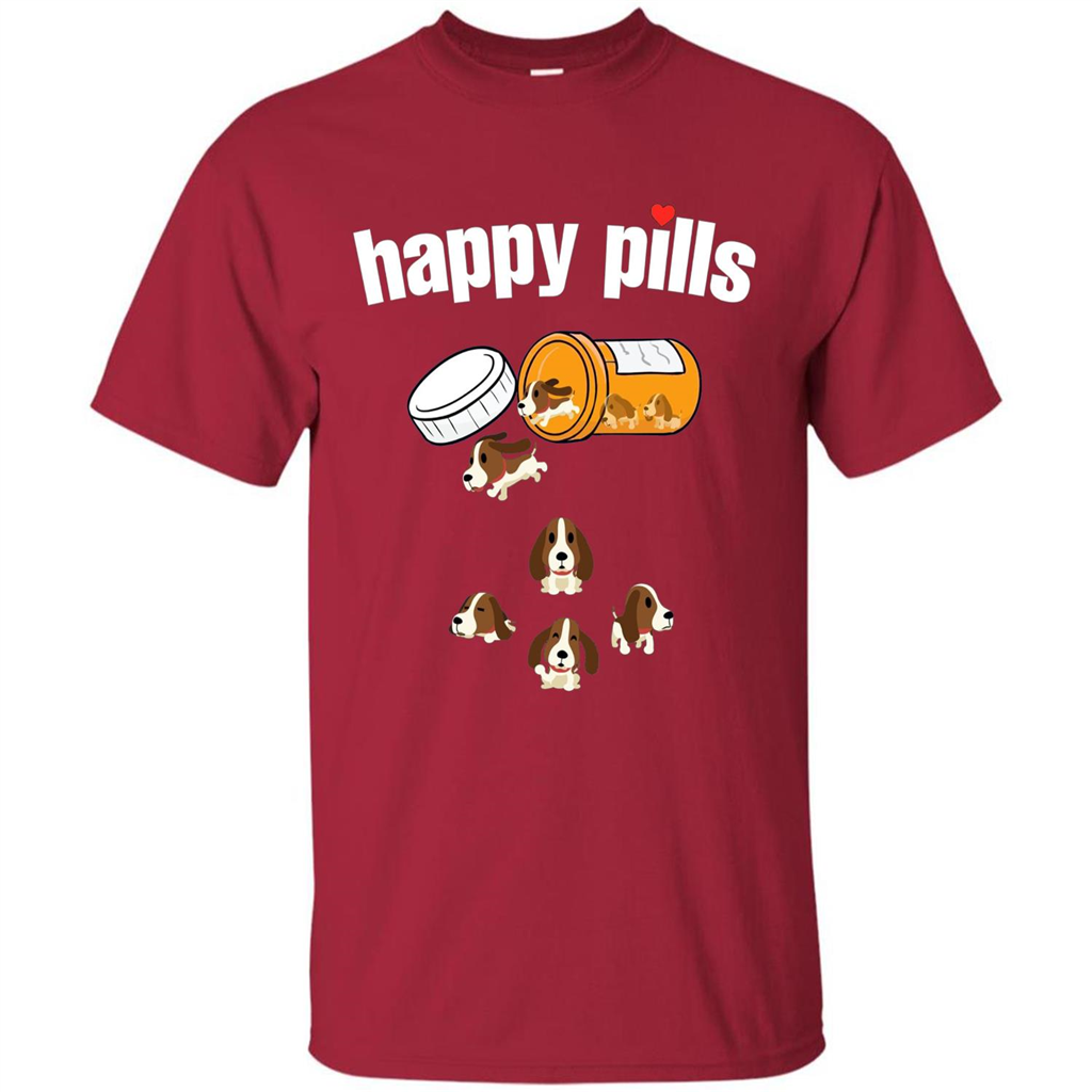 Dog Lover T-shirt Happy Pills T-shirt Cardinal