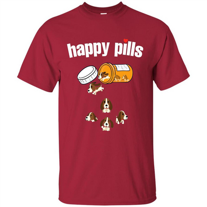 Dog Lover T-shirt Happy Pills T-shirt Cardinal
