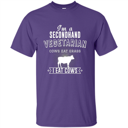 Secondhand Vegetarian T-shirt Funny Vegetarian T-shirt Purple
