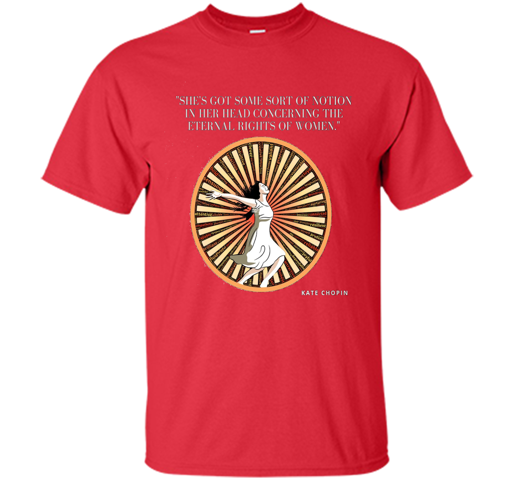 Kate Chopin Eternal Rights of Women Literary T-Shirt shirt Red