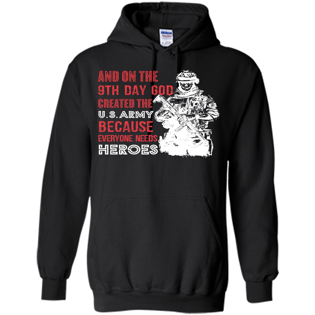 Military T-shirt And On The 9th Day God Created The U S Army Black