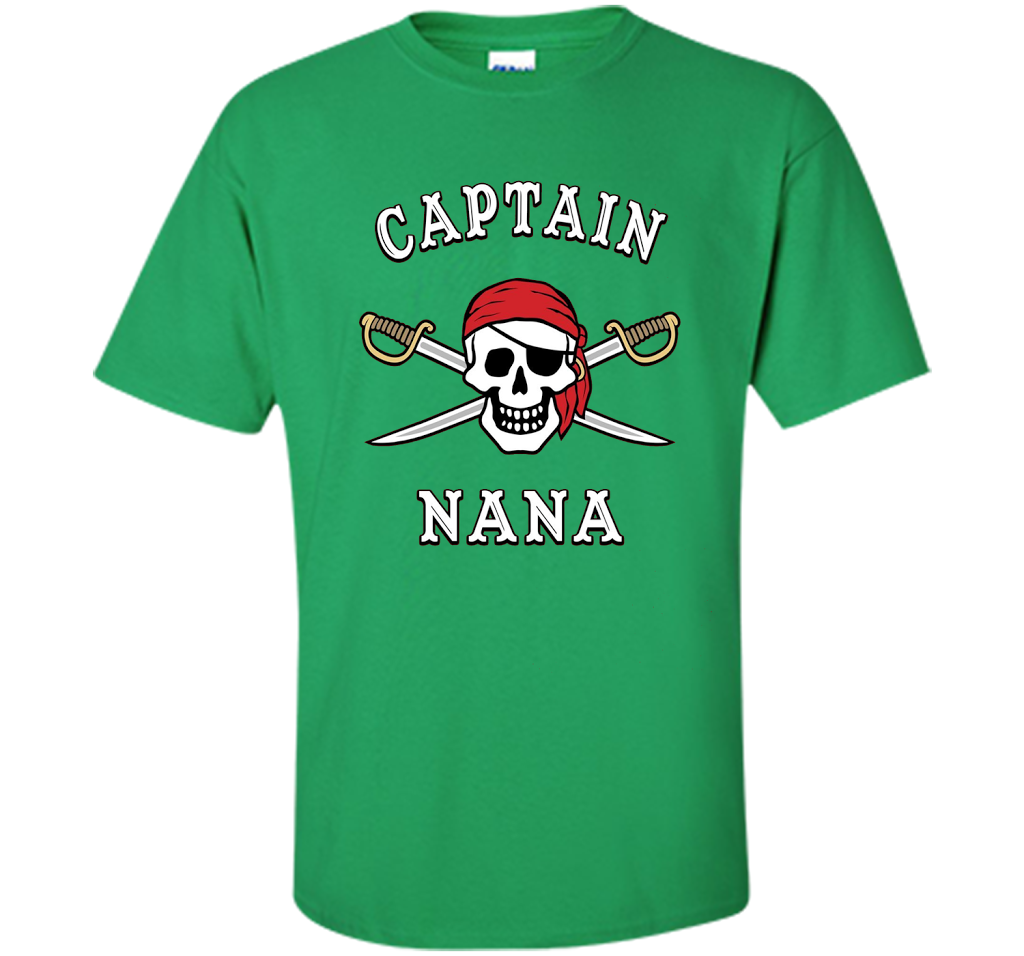 Captain Nana Funny Pirate T-shirt cool shirt Irish Green