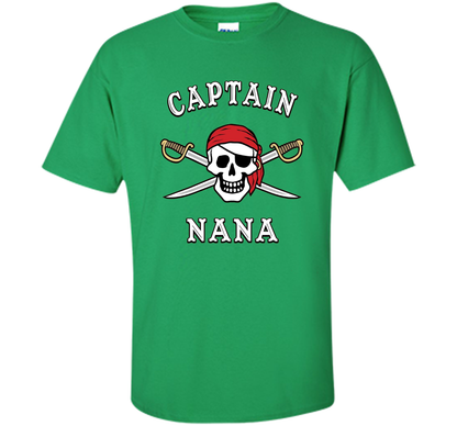 Captain Nana Funny Pirate T-shirt cool shirt Irish Green
