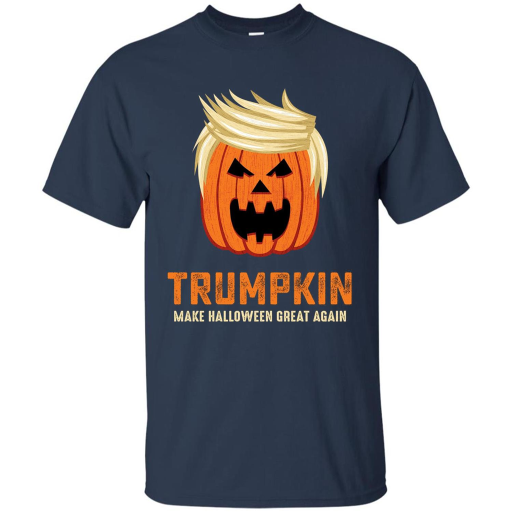 Halloween Trumpkin Funny T-Shirt Make Halloween Great Again Navy