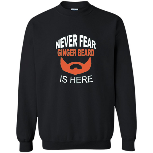 Funny Beard T-shirt Never Fear Ginger Beard Is Here Gold