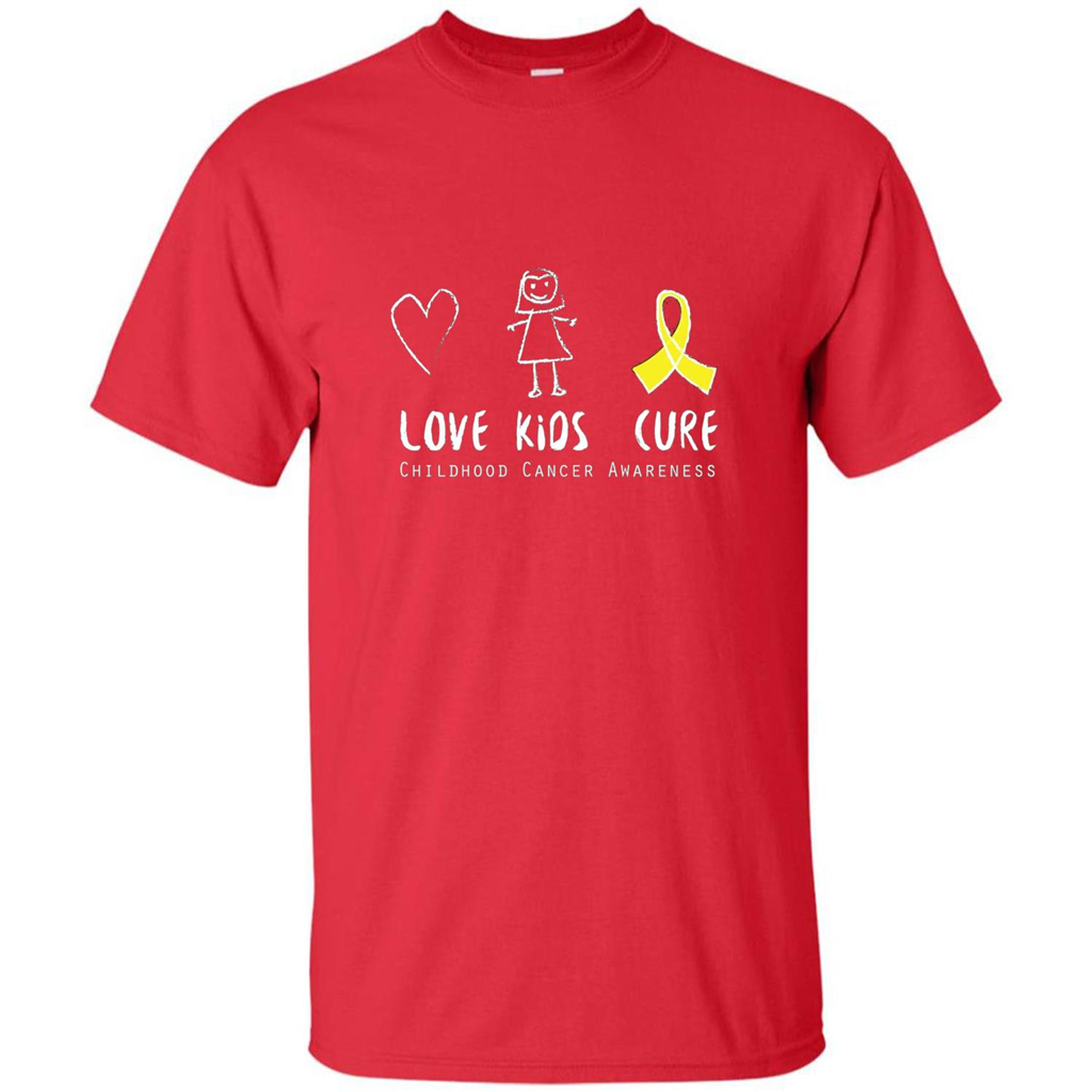 Love Kids Cure Childhood Cancer Awareness T-shirt Red