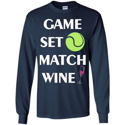 Tennis T-shirt Game Set Match Wine T-shirt Navy