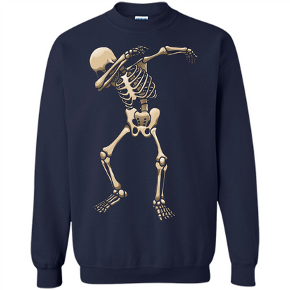 Halloween T-shirt Dabbing Skeleton T-shirt Navy
