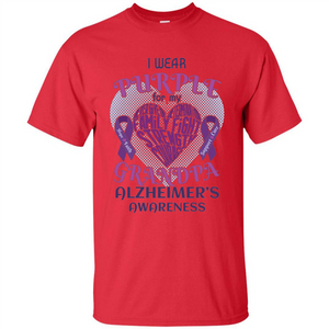 I Wear Purple For My Grandpa Alzheimer's Awareness T-Shirt