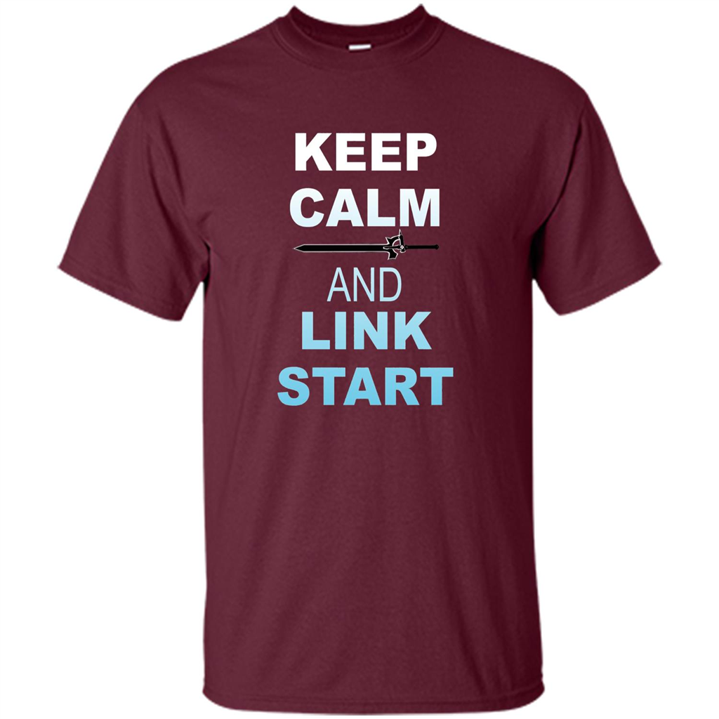 Keep Calm And Link Start T-shirt Maroon
