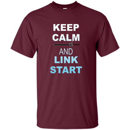 Keep Calm And Link Start T-shirt Maroon