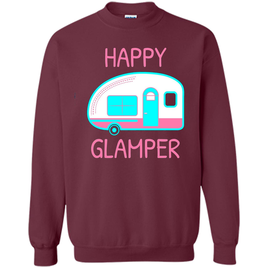 Happy Glamper - Glamping Camping Gift Idea T-Shirt Maroon