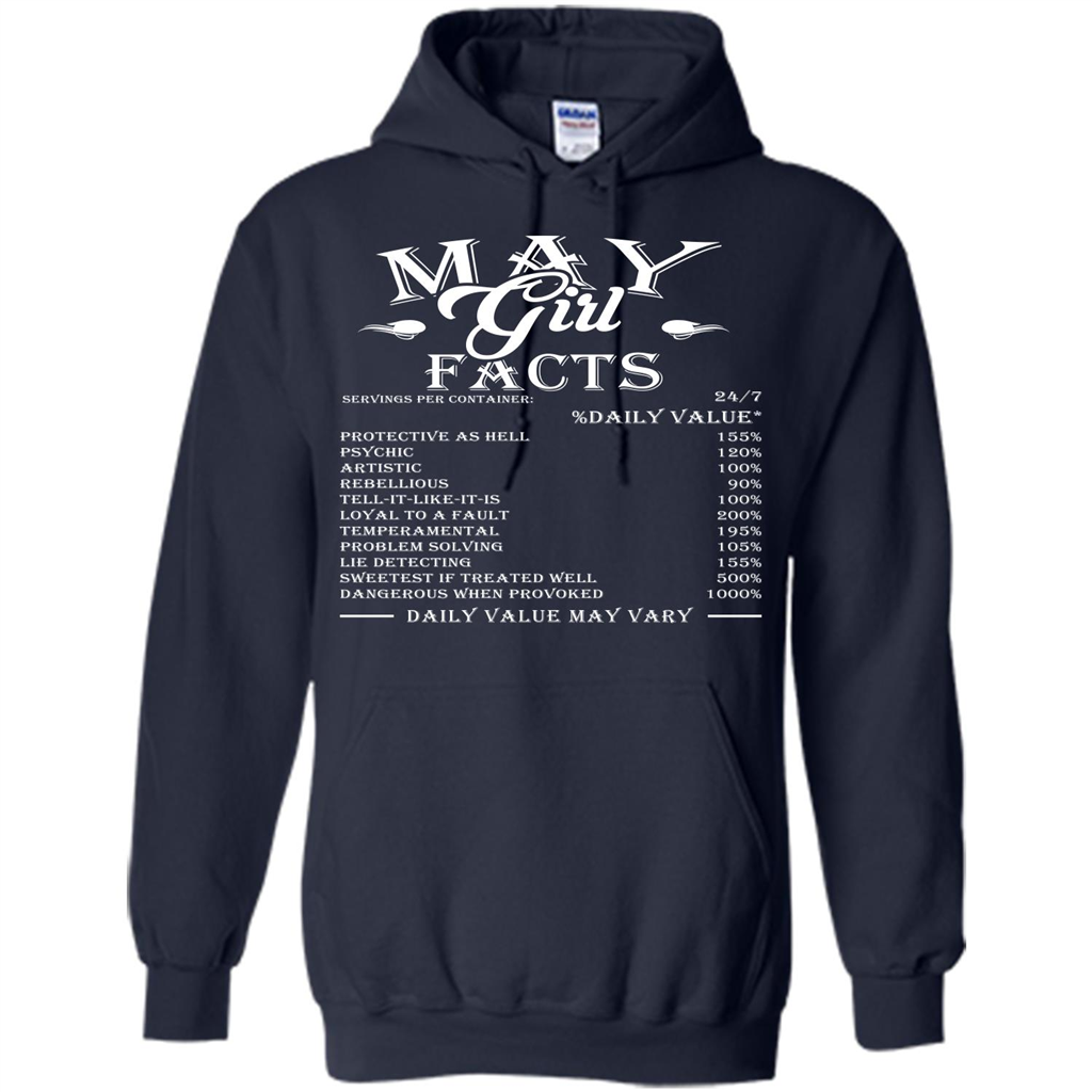 May Girl Facts T-shirt Navy