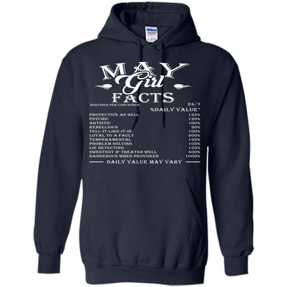 May Girl Facts T-shirt Navy