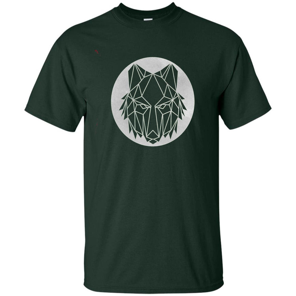 Geometric Wolf T-shirt Forest Green