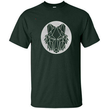 Geometric Wolf T-shirt Forest Green