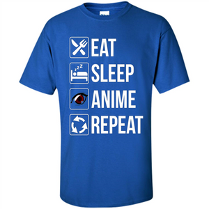 Funny Eat Sleep Anime Repeat T-shirt