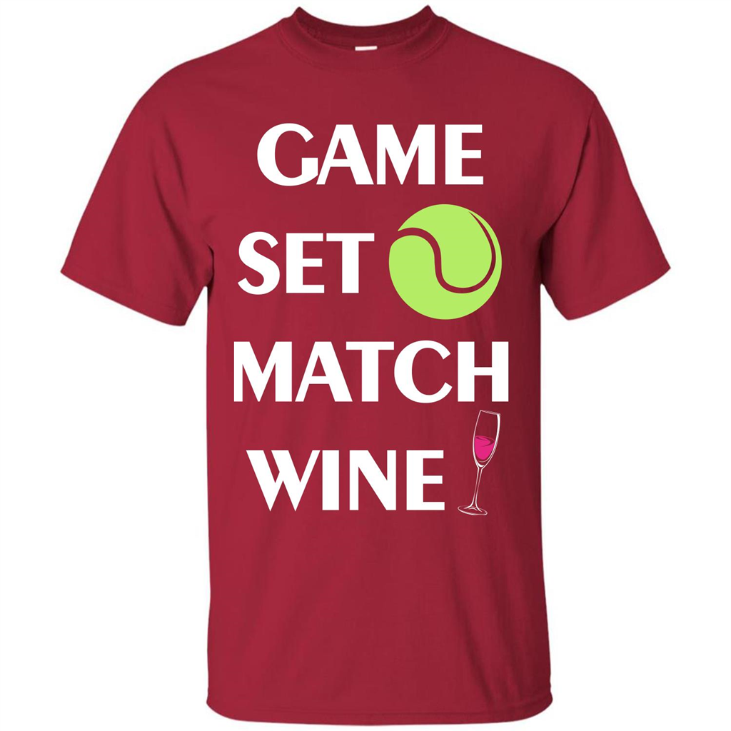 Tennis T-shirt Game Set Match Wine T-shirt Cardinal